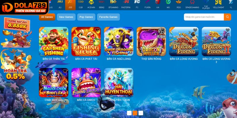 Tổng hợp các nhà phân phối game tại sảnh bắn cá