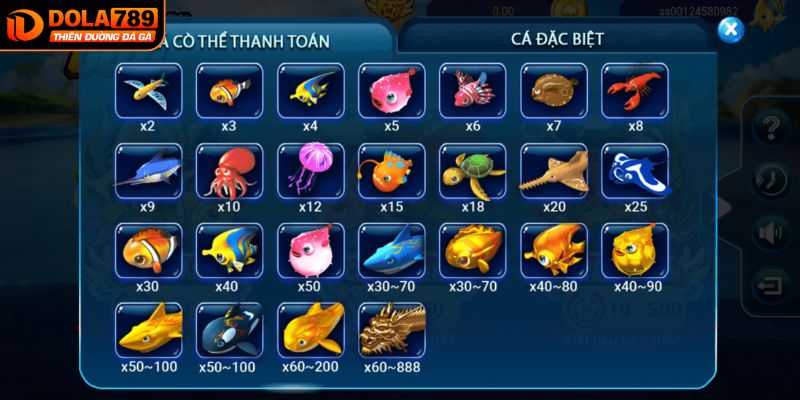 Hệ số nhân của game Happy Fishing